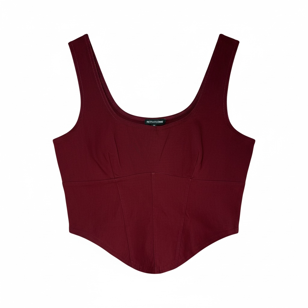 PRETTYLITTLETHING bordowy top 44 nowy