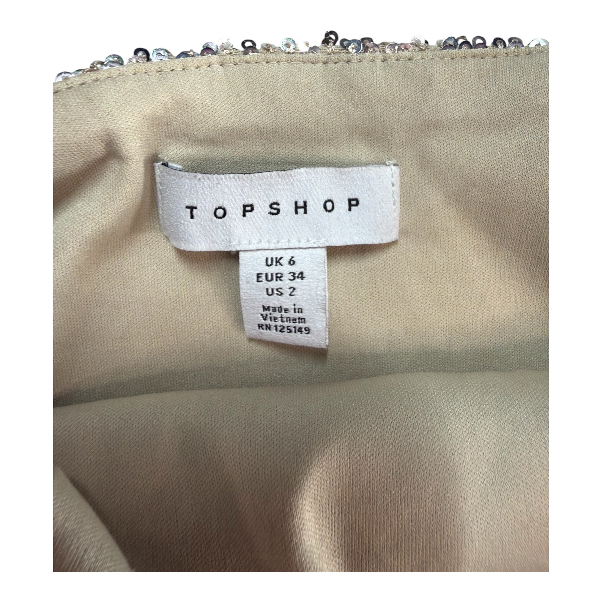 TOPSHOP sukienka mini cekinowa 34