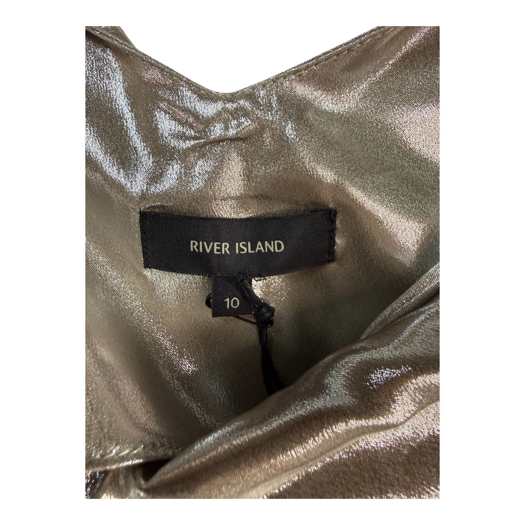 RIVER ISLAND metallic jumpsuit 10/36 new