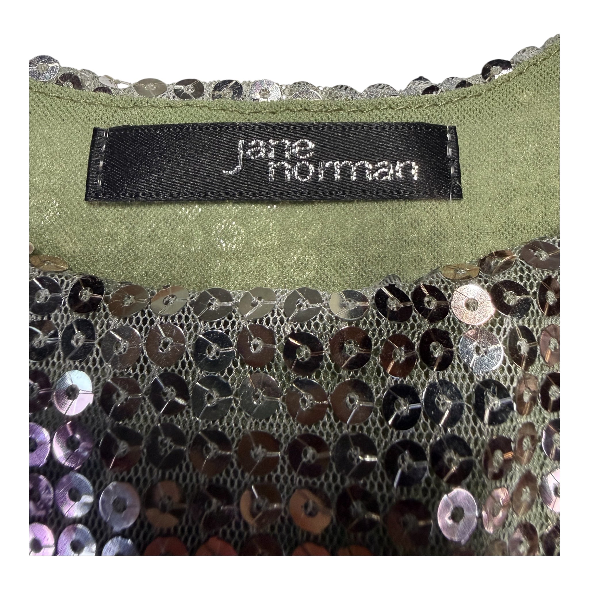 JANE NORMAN sukienka cekinowa moro 12UK