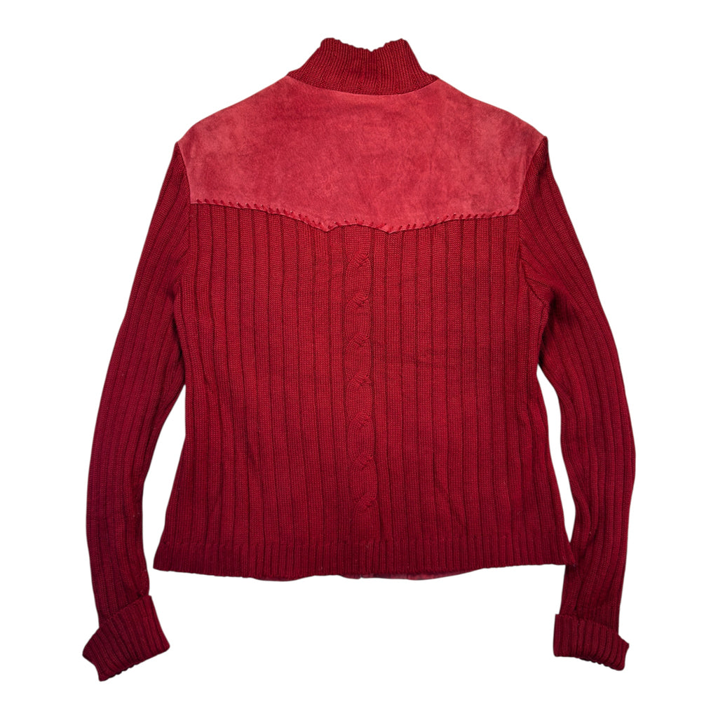 COLDWATER CREEK sweter - skóra i wełna